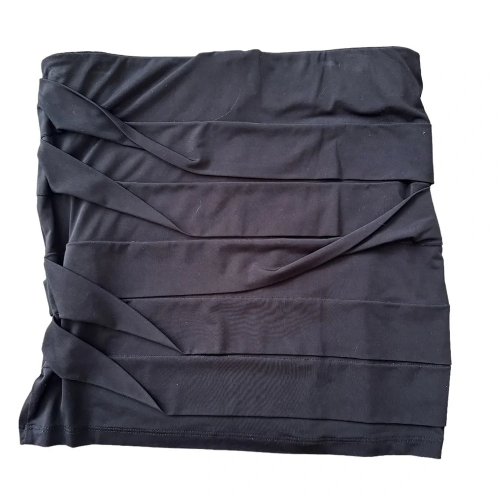 BCBGeneration Black Stretchy Rucked Y2K Mini Tube Skirt